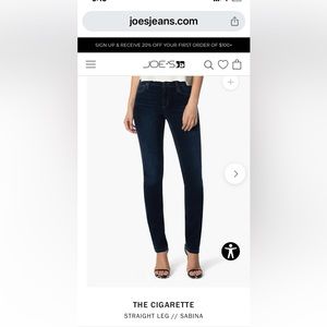 Joe’s Jeans in Cigarette fit, Black wash